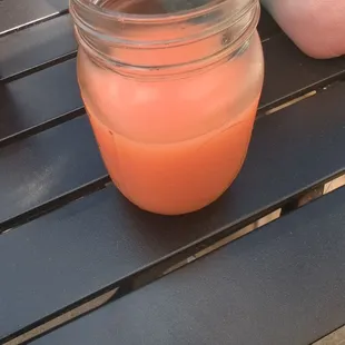 a jar of orange juice