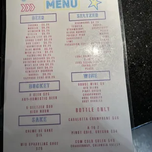 menu