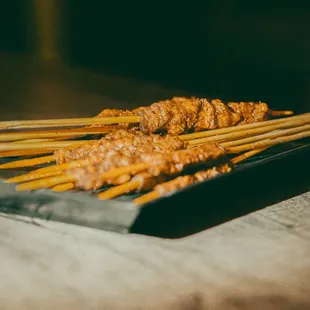 Beef and lamb skewers were so tasty! I also really enjoy the yellow throat skewers