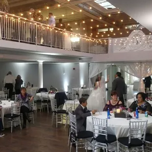 Dancing, Cool Grooms Cake and Passalino's 1st floor view.