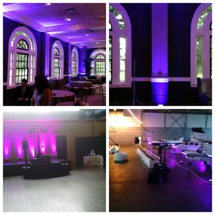 Add lighting for a dramatic punch to your event. Custom design and colors. Call for more details.