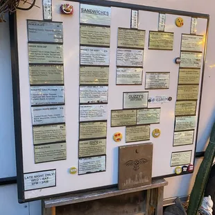 A menu posted out front