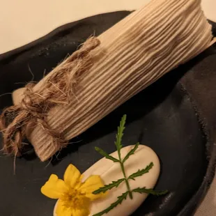 Best tamale ever.  Blue corn.