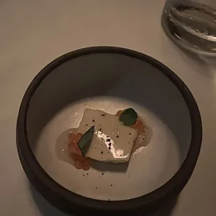 a bowl of food on a table