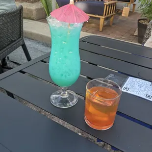 Blue Hawaiian and Old Fashioned