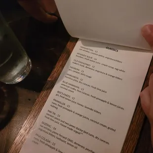 menu