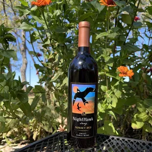 a bottle of wine on a table