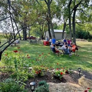 Gorgeous landscaping sets the mood when sitting outside!