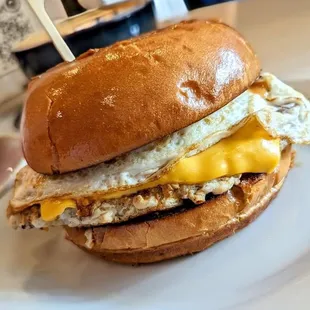 Yum, this is a very delicious sando! sausage egg and cheese