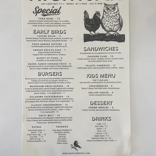 Menu Side 1 www.nightjarberea.com
