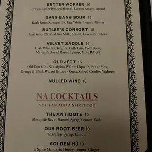 Cocktail Menu