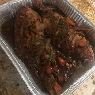 Brown Stew Snapper Fish