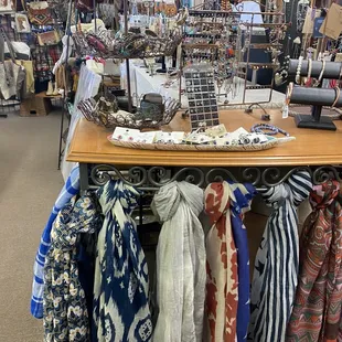 Scarves and jewelry