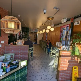the inside of a restaurant