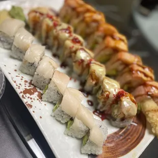 L to R: White Dragon, Red Lobster &amp; Sunrise--SO YUMMY!