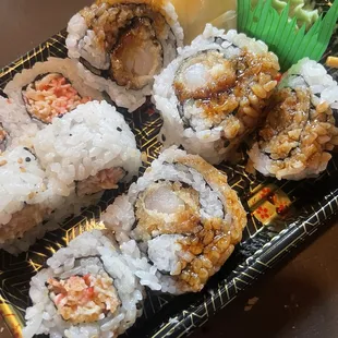 Basic Shrimp Tempura Roll, Spicy Crab Roll