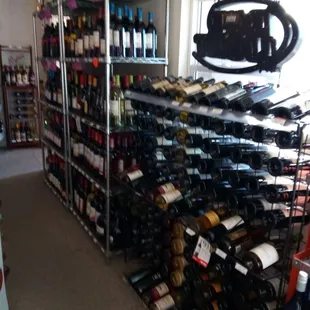 a wine rack in a store