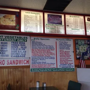 Huge menu
