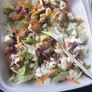 This salad was not good. The shrimp was okay but the lettuce and dressing weren&apos;t even cold. Disappointed.