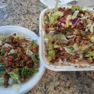 Grilled Chicken Salad.....I said it was enough for 2 people but I do believe that 3 people could share this 1 salad!