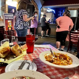 Friday night and people picking up orders to go! Very busy!