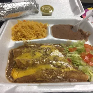 Enchilada plate. Pretty good!