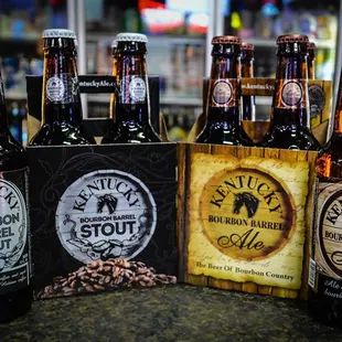 a variety of beer bottles