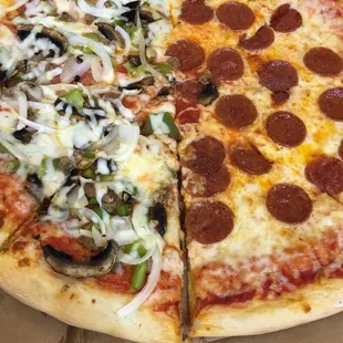 Half Supreme Half Pepperoni.