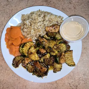 Teriyaki Chicken with carrots and zucchini