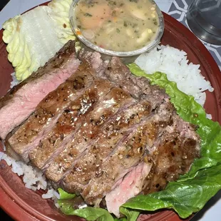 Beef steak with prohok (fish dipping sauce)