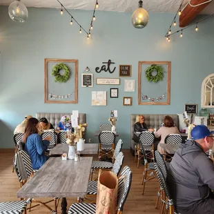 people eating at a restaurant