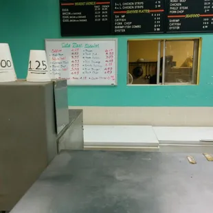 the counter and menus