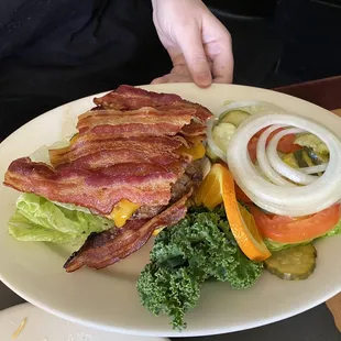 Bacon burger, lettuce wrapped