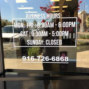 New Business Hours !