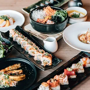 sushi, sushi and sashimi, sashimi, food