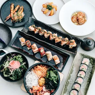 sushi, sashimi, sushi and sashimi, food