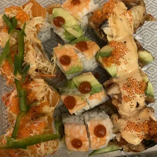 From left to right: Crazy Roll, City Roll, and O.M.G Roll