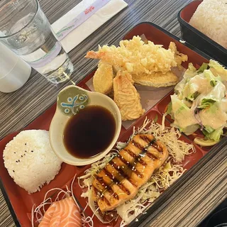 9. Salmon Teriyaki, Sashimi & Tempura