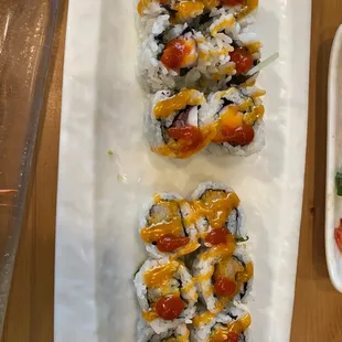 Spicy Tako and Spicy Scallop rolls