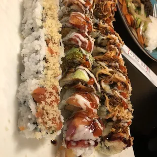 Rainbow Dragon Roll, Maiko Roll, Crunch Spicy Tuna