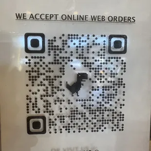 a qr code on a sign