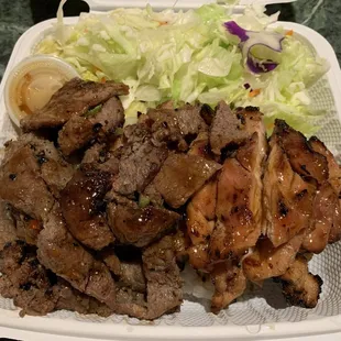 Beef and chicken teriyaki