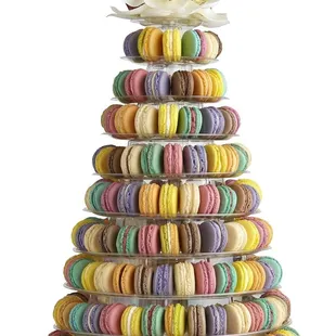 Macaron Towers fit 220 macarons and are great for weddings or parties.