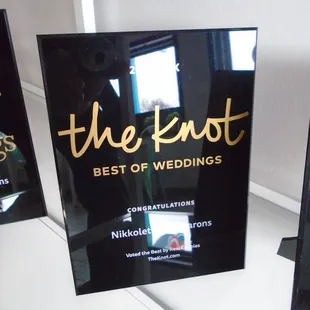 Several years of wedding related awards.