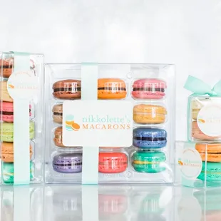 a variety of macarons