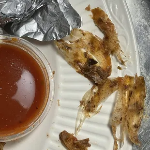 Either some sort of food plastic or the outer peel of an onion or something tough and difficult to break up