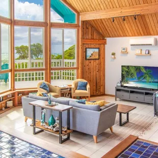 Interior of home on the Windward Side of the island. This home was featured in the Netflix Film 'Finding Ohana'