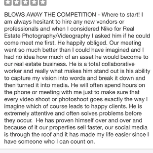 Some great reviews from clients