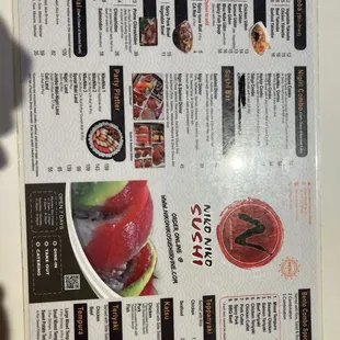 the menu and prices