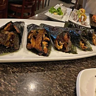 Salmon Skin Hand Rolls (no rice, sauce or vegetables)